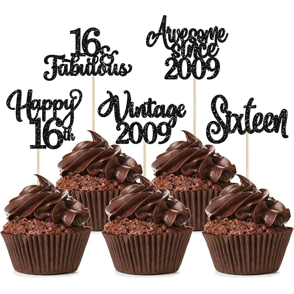 16. Geburtstag Cupcake-Topper – 30 Stück, Glitzernde Vintage-Deko Für Kuchen & Muffins