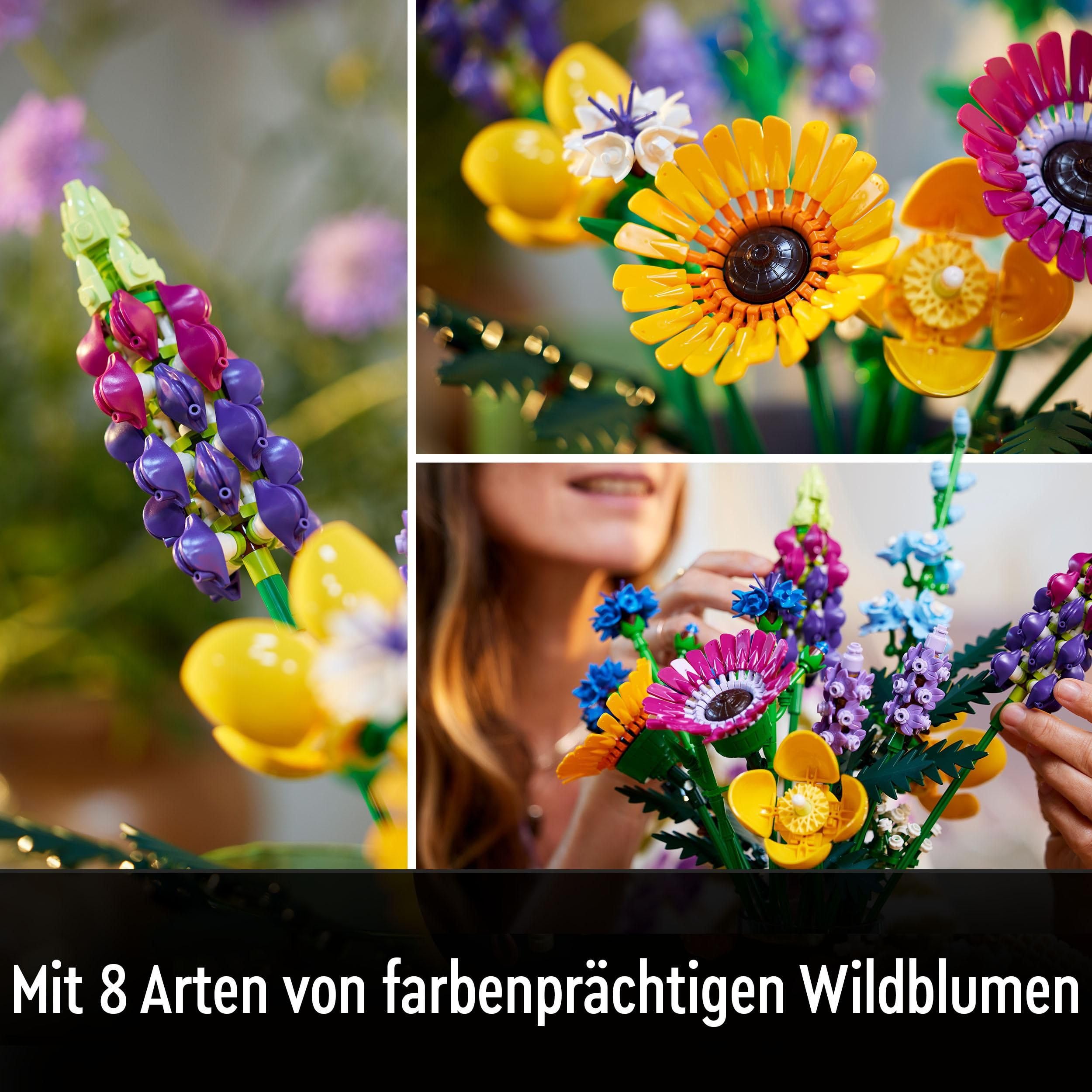 LEGO Botanicals Wildblumenstrauß Set - Künstliche Blumen mit Mohn und Lavendel zum Basteln für Erwachsene - Geschenkidee für Heimdeko - Botanik Kollektion 10313 3
