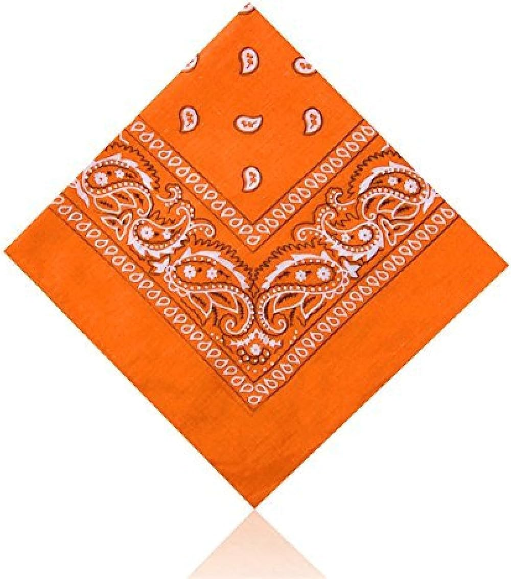 Lizzy Bandana Multipack 100% Cotton 55x55cm Orange Paisley Unisex