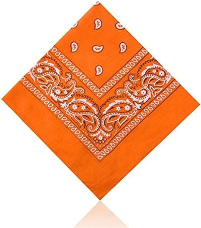 Lizzy Bandana Multipack 100% Cotton 55x55cm Orange Paisley Unisex
