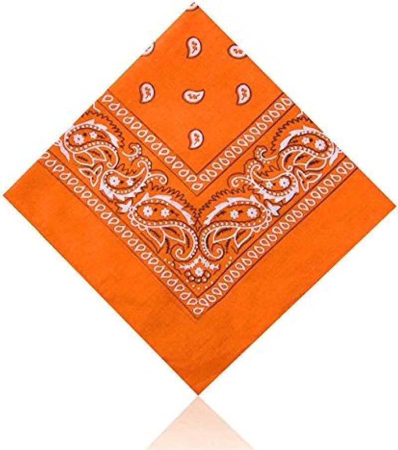 Lizzy Bandana Multipack 100% Cotton 55x55cm Orange Paisley Unisex