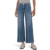 KUT from the Kloth Petite Charlotte High Rise Wide Leg Front Seam Patch Pockets