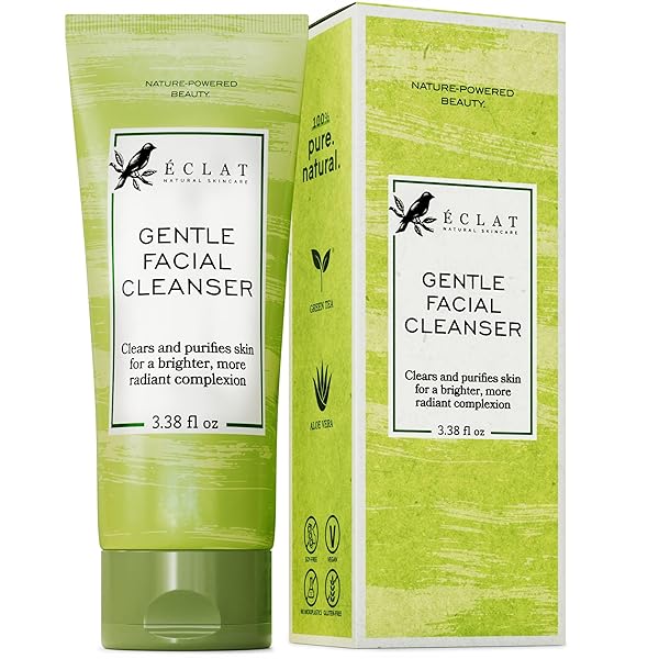GENTLE FACIAL CLEANSER – GREEN TEA FACE WASH + ALOE VERA, VITAMIN C & E, ALL NATURAL FACE WASH FOR DEEP CLEANSING – HYDRATING & NOURISHING GREEN TEA CLEANSER, MOISTURIZING FACE WASH FOR ALL SKIN TYPE
