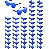 XIQMBWQM 60 Pairs Heart Shaped Sunglasses Bulk, Transparent Heart Glasses for Women Party Favor Add A Splash of Fun and Style