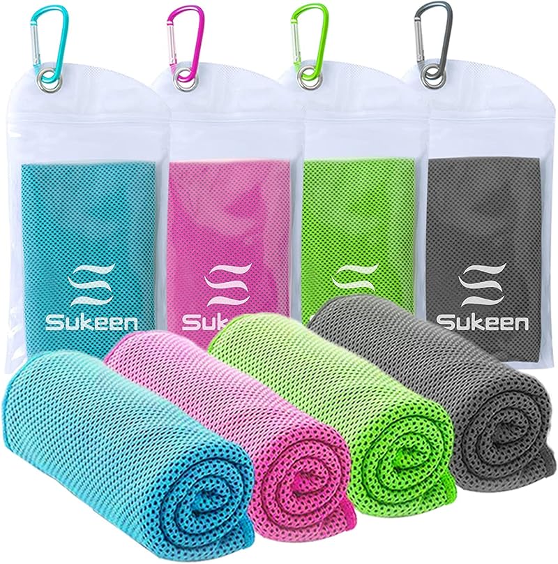 Sukeen Cooling Towel 4 Pack 40x12 Cooling Towels for Sports Golf Gym