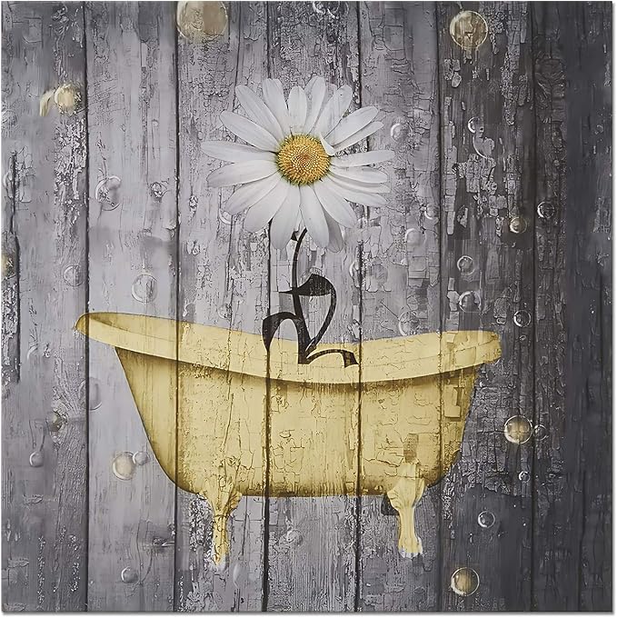 Amazon.com: Rustic Floral Canvas Wall Art for Home Bathroom Decorations