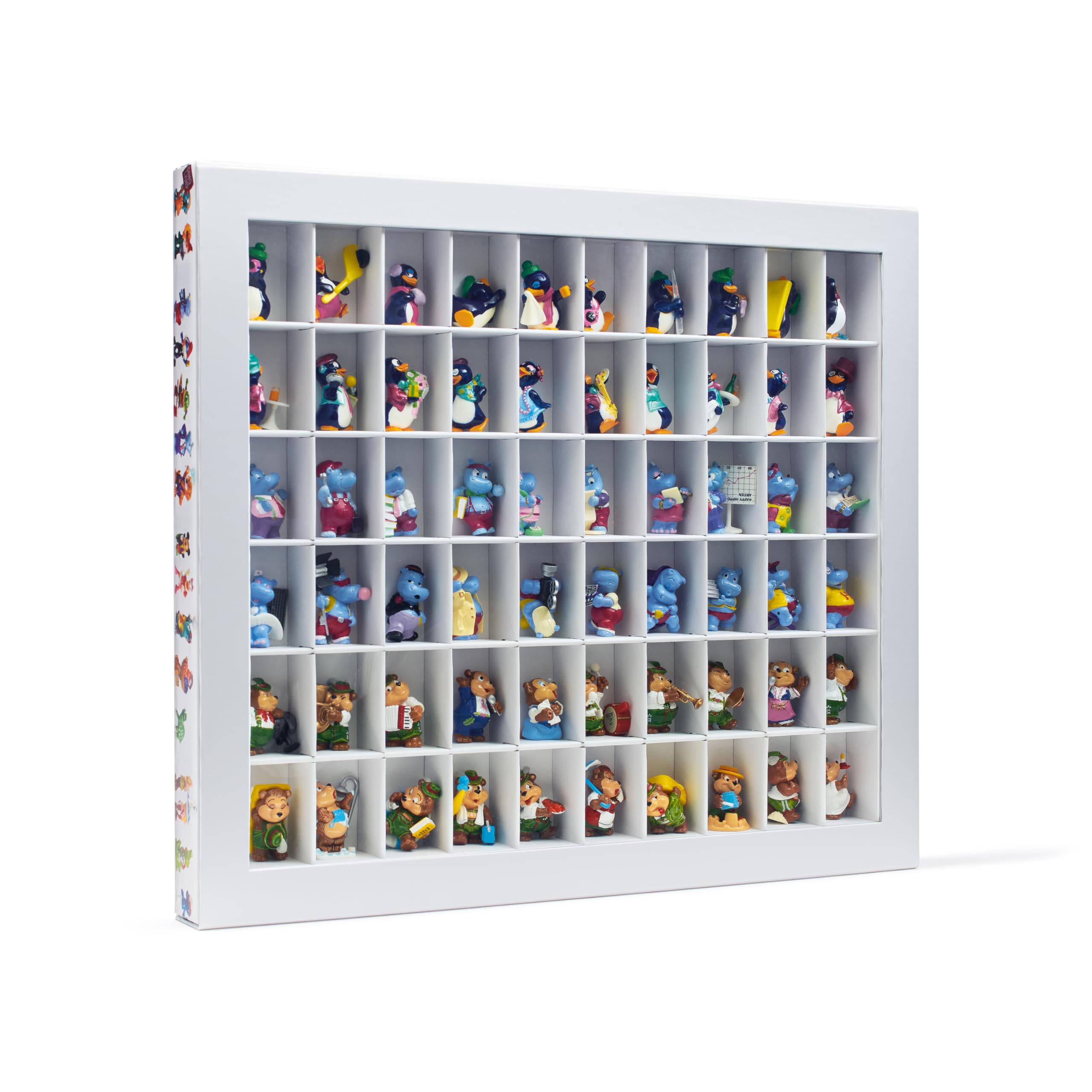 Leuchtturm 344050 Surprise collection box, 60 compartments with 50 x 36 x 33 mm, for surprise egg figures - coloured cardboard - new edition