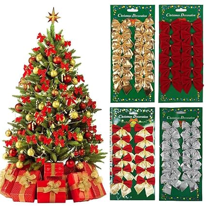 deco sapin de noel rouge et or
