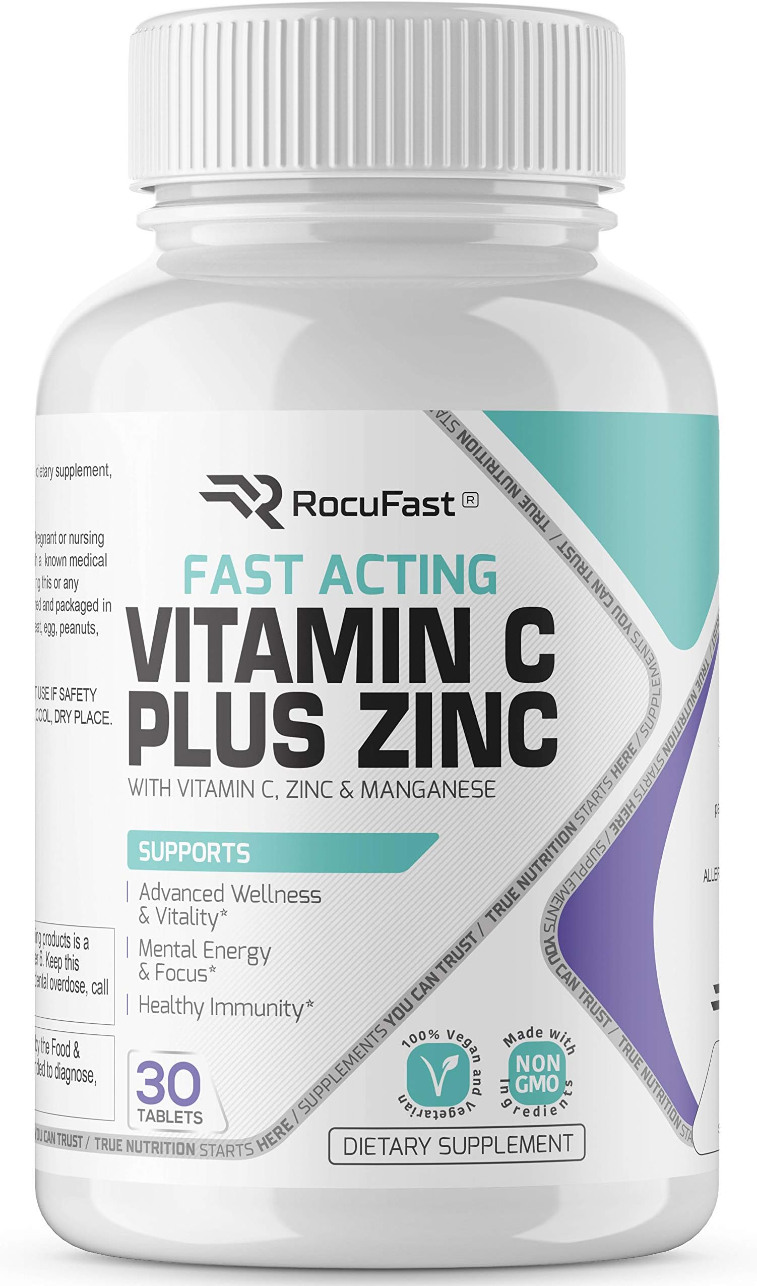 Vitamin C Plus Zinc Immune Support Fast Acting Antioxidant Immune Booster with Vitamin D, B6, B12, E Supplement Capsules Lozenges Gummies or Syrup Non-GMO Gluten Free