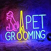 Pet Grooming Neon Sign Dimmable LED Pink Cat Dog Animal Neon Light for Wall Decor Pet Light Up Sign Powered by USB for Pet Shop Hoom Decor Boys Girls Gift (16.7"*12")