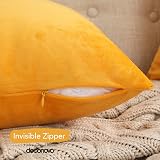 Deconovo Set of 2 Velvet Cushion Covers 50x50 cm Gold Yellow with Invisible view 4