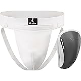 MUELLER Adult Athletic Supporter with Flex Shield Cup, White/Gray, Large (Pack of 1), 1 Count