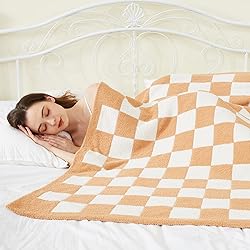 SeaRoomy Checkered Throw Blanket, Ultra Soft Cozy