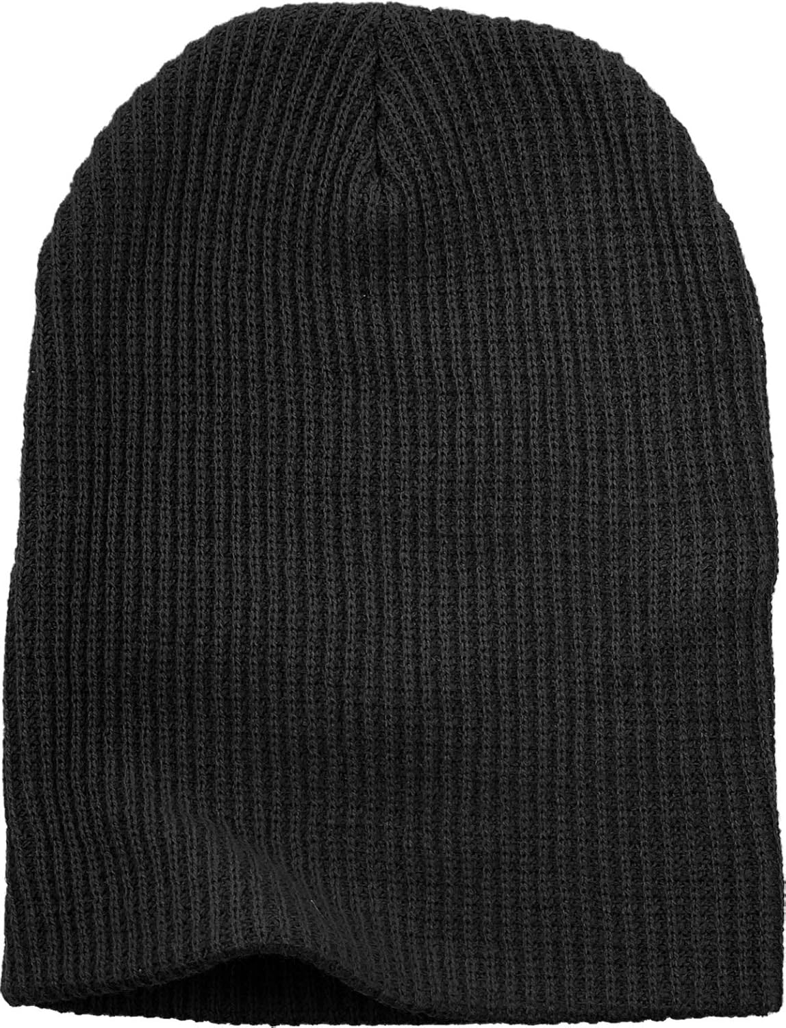 KBW-12 BLK Solid Slouchy Beanie Skull Cap Hat: Clothing