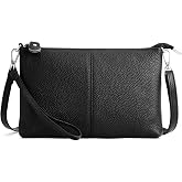 befen Genuine Leather Small Crossbody Bags for Women Wristlet Wallet Purses | Real Leather, RFID Blocking Card Slots, Wristlet Strap, Clutch Purse, Fit iPhone 17 Pro Max, Leather Handbags