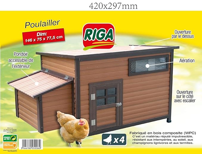 Riga Poulailler En Plastique Wpc Pour élevageagriculture Urbaine
