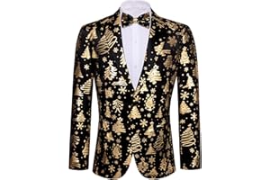 BARRY.WANG Barry. Wang Men's Sport Coats & Blazers Flower Suit Jacket 1 Button Paisley Tuxedo Mardi Gras Carnival Parade Gift