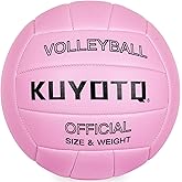 KUYOTQ Pink Volleyball - Official Size 5 Soft Composite Leather Cover, Indoor Outdoor Beach Light Volleyball for Training & Game Play, Gift for Youth Girls Women