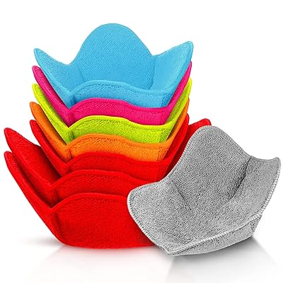 Buy 8 Pieces Multi Color Microwave Safe Bowl Huggers Heat Resistant Bowl Holder Polyester Hot Bowl Holder Plate Huggers Protect Your Hands From Hot Dishes For Heating Soup Red Large Bowl Holder