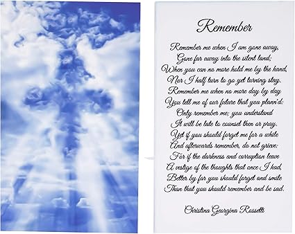 Biglietti Di Condoglianze Confezione Da 100 Poesia Per La Celebrazione Della Vita Memorial Service Comfort E Remembrance Card Per Funerale 6 3 X 7 6 Cm Amazon It Cancelleria E Prodotti Per Ufficio