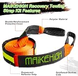 MAIKEHIGH Tow Rope 5M x 5cm 10 Ton Off-Road Recovery Strap with Gloves view 5