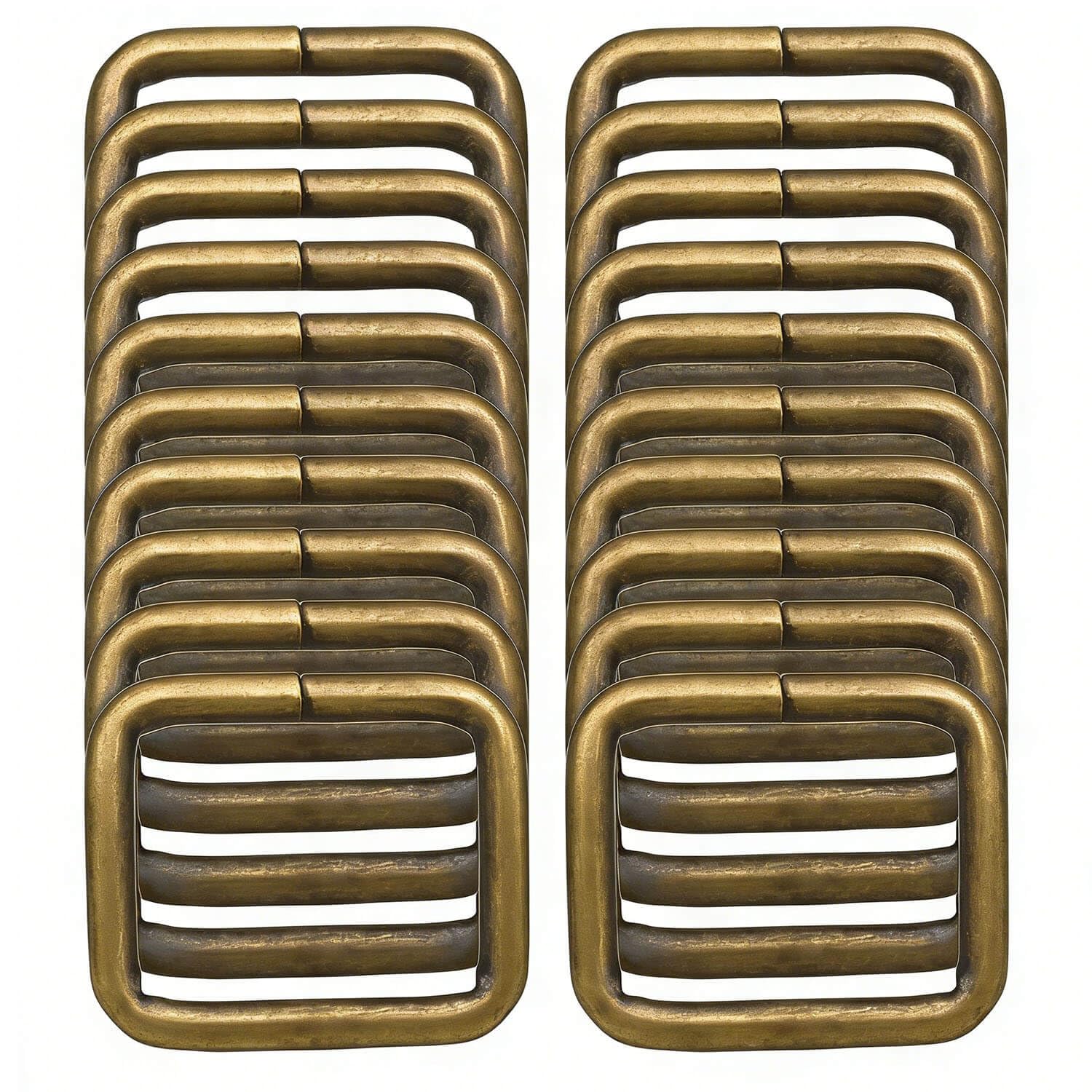 BIKICOCO Metal Rectangle Ring Buckles Square Strap Webbing Belt Rings for Bag Purse Non Welded 1 x 3/4 Inch, Bronze, Pack of 20