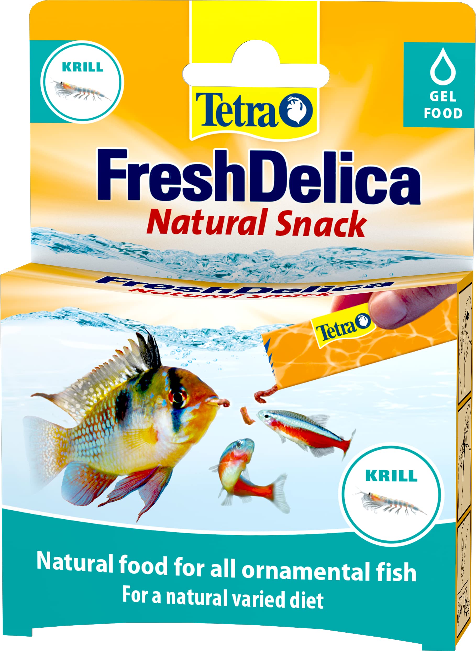 Tetra Fresh Delica Krill Fish Food, Natural Gel Food for All Ornamental Fish, 16 x 3g