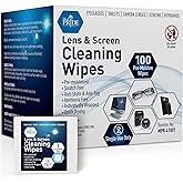 MED PRIDE Lens and Screen Cleaning Wipes for Eyeglasses, Touch Screens, Cameras, Anti-Fog, Scratch-, Anti-Static (100 100 Cou
