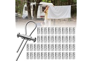 Lustaled 50Pack Reusable Wire Rope Cable Clamp, M4 Double Hole with Screw Stopper I Shaped Cable Clamps for 1-2.5mm Wire Rope Cable, Replacement for Aluminum Crimping Loop Sleeve