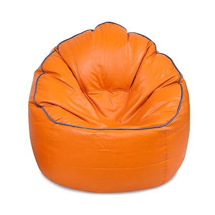 VSK Bean Bag Sofa Mudda Cover, XXXL/35x35x15-inch (Orange) - Without Beans