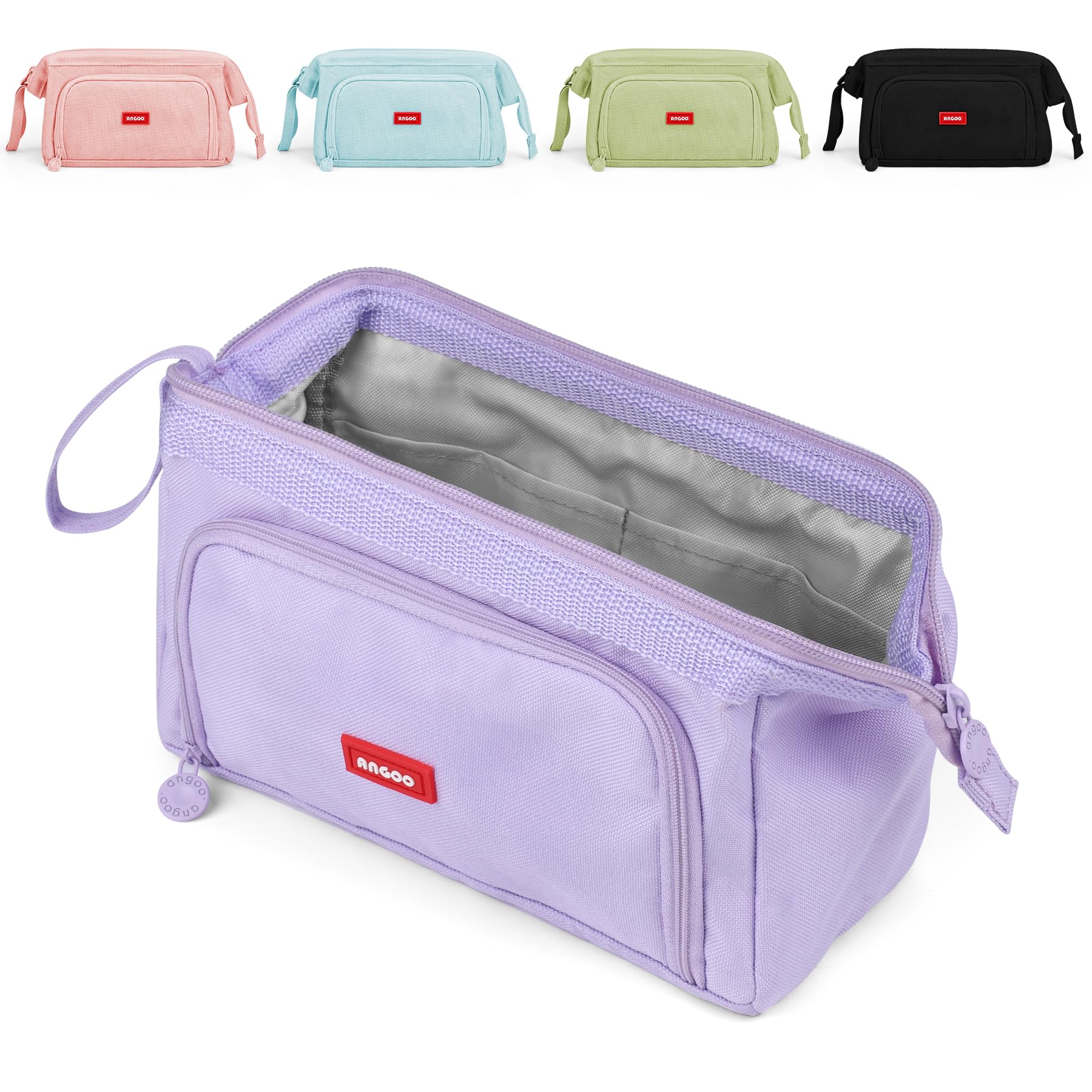 Mamowla Large Pencil Cases for Girls Super Big Pencil Case for Women Zipper Smoothy Pen Case Pouch Holder Stationery Organizer Duarable School Pencil Cases for Teenage Girls Boys Purple — image 1