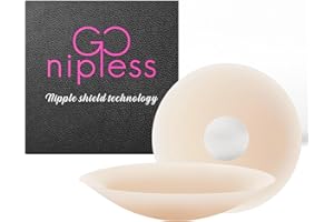 Go Nipless Self Adhesive Silicone Nipplecovers Pasties with Removable Reusable Nipple Shield - Size A-DD Womens Bra Nipple Co