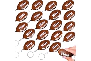 BASHOUT Football Keychains Party Pack | 20 Pcs Football Party Favors | Football Keychain with Game Time imprint | Mini Foam Footballs Party Decorations | Big Game Football Goodies
