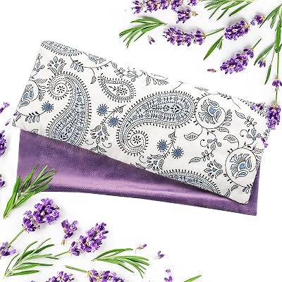 Hihealer Eye Pillow with Extra Cover Lavender Aromatherapy 25x10 cm 235 g White