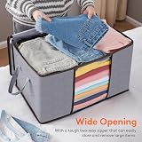 Lifewit 50L Clothes Storage Bags 3 Pack Large Storage Box With Lid Grey view 5