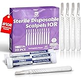MyMed Pack of 20 Dermaplane Razor for Women Face Disposable 10R Blades Dermaplaning Scalpels - Size 10R Scalpel Blades, Scalpel for Dermaplaning Tool 10R Scalpel Disposable Scalpels