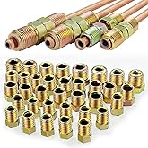Tnisesm 35 PCS Threads Brake Line Fittings Assortment kits for 3/16"(19 Fittings) and 1/4" (16 Fittings) Inverted Flares Brak
