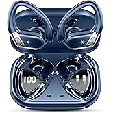 Wireless Earbud, Bluetooth 5.4 Headphones IP7 Waterproof for Sport, 50H Running Wireless Earphones with ENC Noise Cancelling Mic, Deep Bass Over Ear bud with Earhooks for Android, iOS, Workout, Gym
