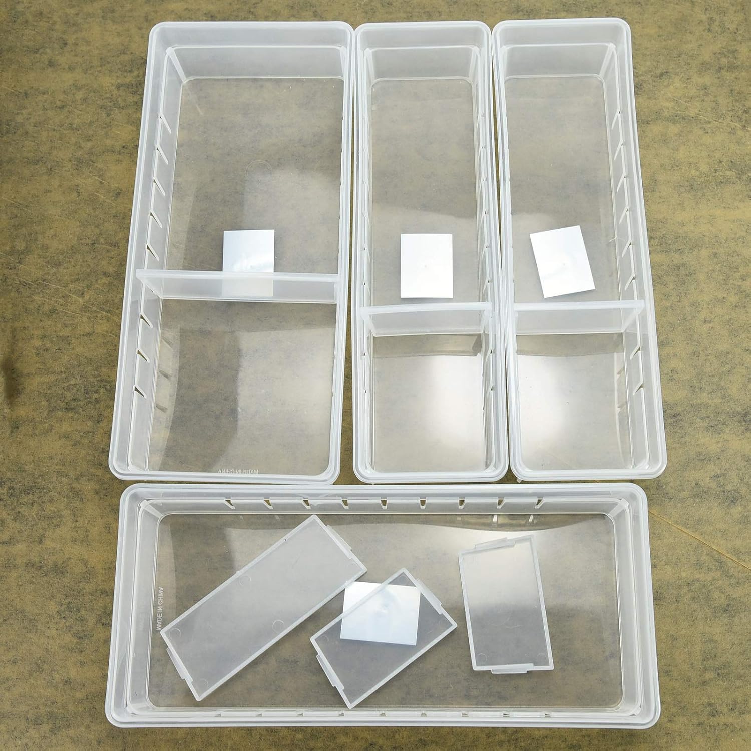 Timoo Clear Desk Drawer Organizer Tray Make Up Organizer Tray