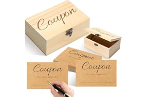 Resurhang 60 Pcs DIY Blank Coupon Box for Him Her Christmas Cards Box Redeem Gift Cards to My Account Gift Voucher Christmas Couples for Him, Her, Boyfriend