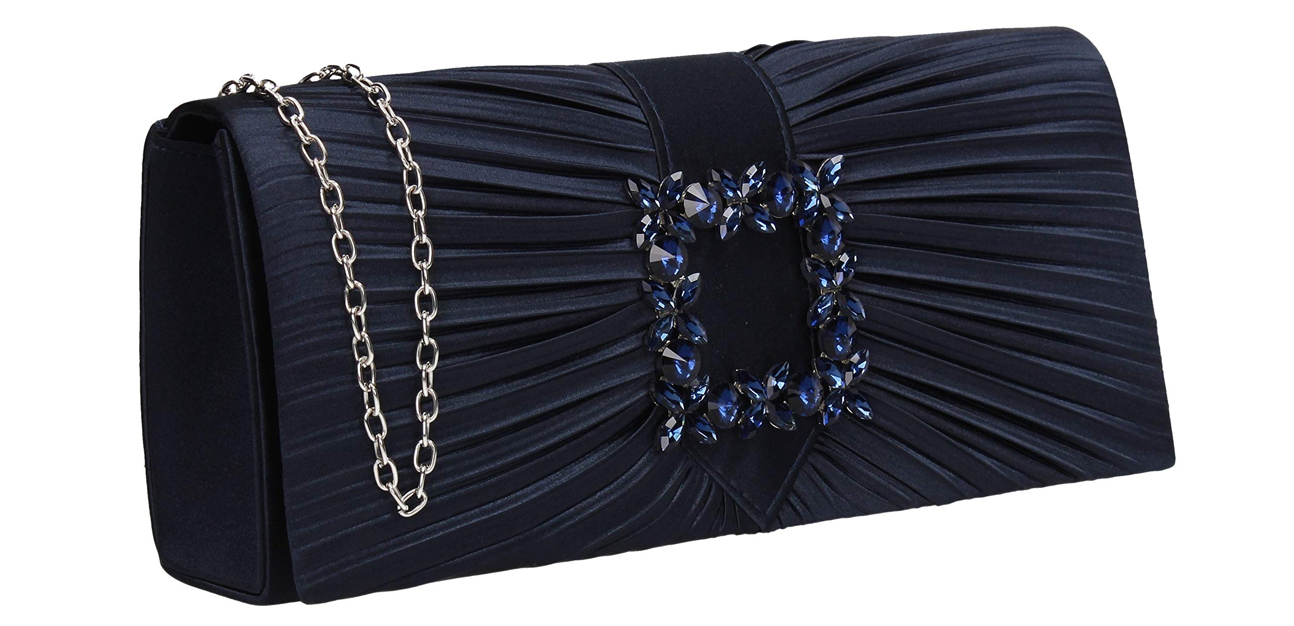 SwankySwans Women's Chloe Clutch Bag, Navy Blue, M UK