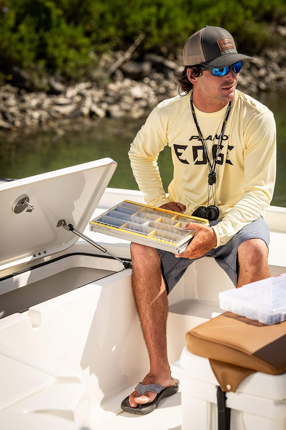 Plano Edge Professional 3700 Standard Tackle Storage | Premium Tackle Organization with Rust Prevention, Clear/Yellow: Sports & Outdoors