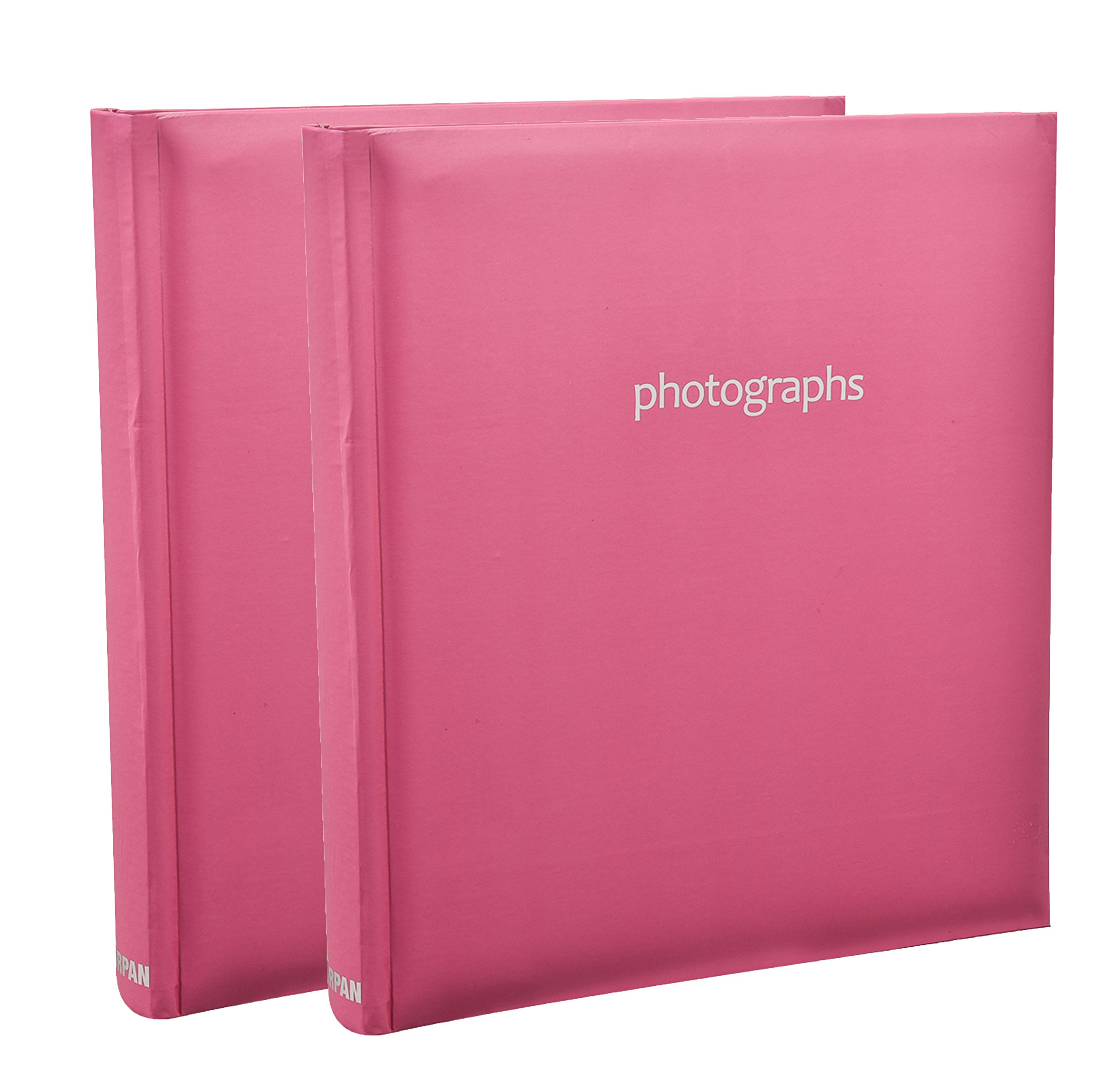 2 x Arpan 5 x 7'' /13x18cm 120 Photos Large Slip in Photo Album Memo Book - With Index Page/DVD Pockets (Pink)