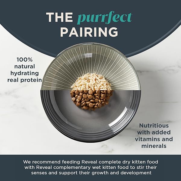 REVEAL NATURAL DRY KITTEN FOOD, HIGH PROTEIN, GRAIN FREE WITH ADDED VITAMINS & MINERALS AND DHA, COMPLETE & BALANCED NUTRITION FOR KITTENS, CHICKEN RECIPE (2.5 POUND BAG)