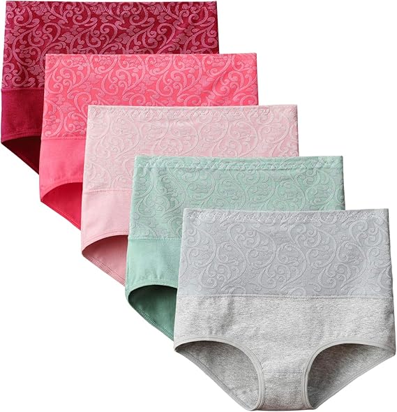 Amazon Co Jp Okeer ショーツ ハイウエストショーツ レディース 純綿下着 セクシー腹部下着 通気性下着 女性 パンティー 5枚セット 3枚セット 服 ファッション小物