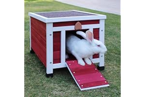 DEBLUE Outdoor Cat House, Feral Cat Shelter Weatherproof with Elevated Floor Cat House Outside Wine Red