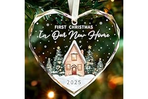 THDZS House Warming Gifts New Home,New Home Ornament 2025 Glass Ornament 2025,Home Gift Ideas,First Christmas House Ornaments