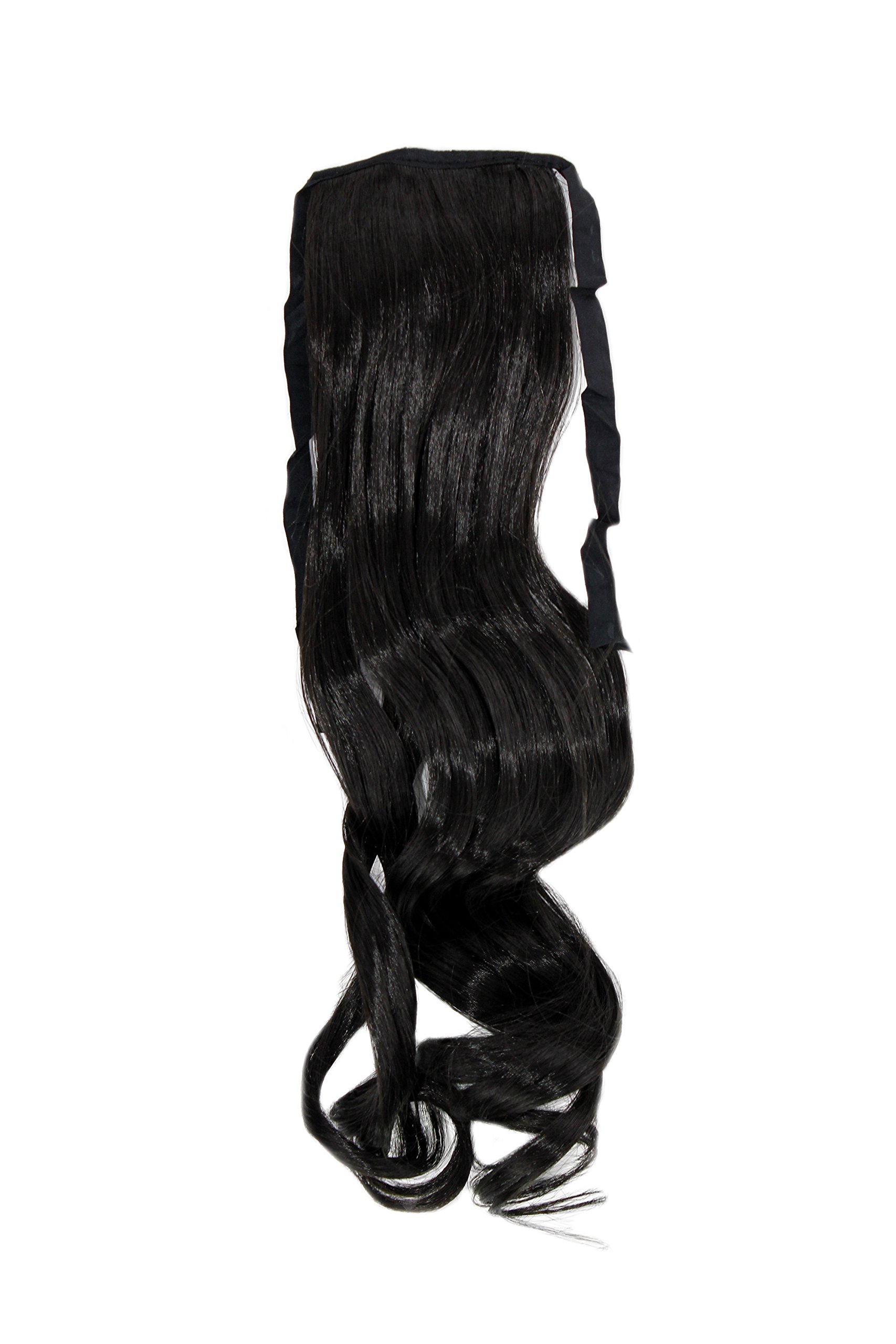 WIG ME UP - YZF-TC18-3 Hairpiece Pontail Pigtail extension slim light wavy comb and ribbon dark brown