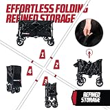 MoverX 120L Festival Trolley on Wheels Folding Wagon Black 60cm view 8