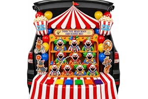 Cinrobiye Halloween Circus Carnival Trunk or Treat Decorations Kit with Toss Game, Carnival Car Trunk Decorations, Circus Ten